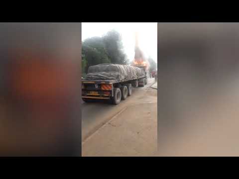Truck Set Ablaze After Running Over Pedestrian